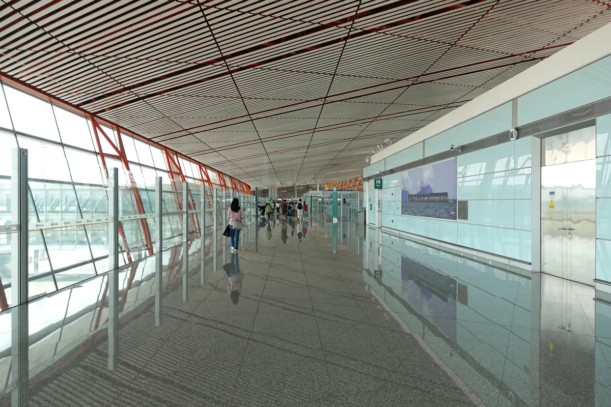 中国の国際空港 到着ホール